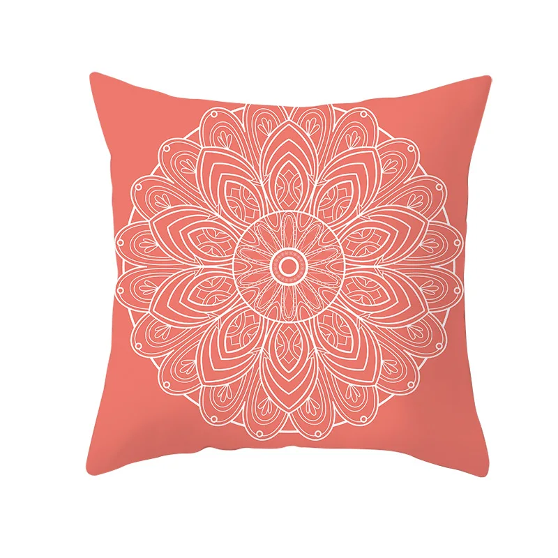 Lychee Coral Series Printed Pattern Pillow Cases Colorful Polyester Peachskin 45x45cm Pillow Cases For Bedroom Home Office - Color: 22