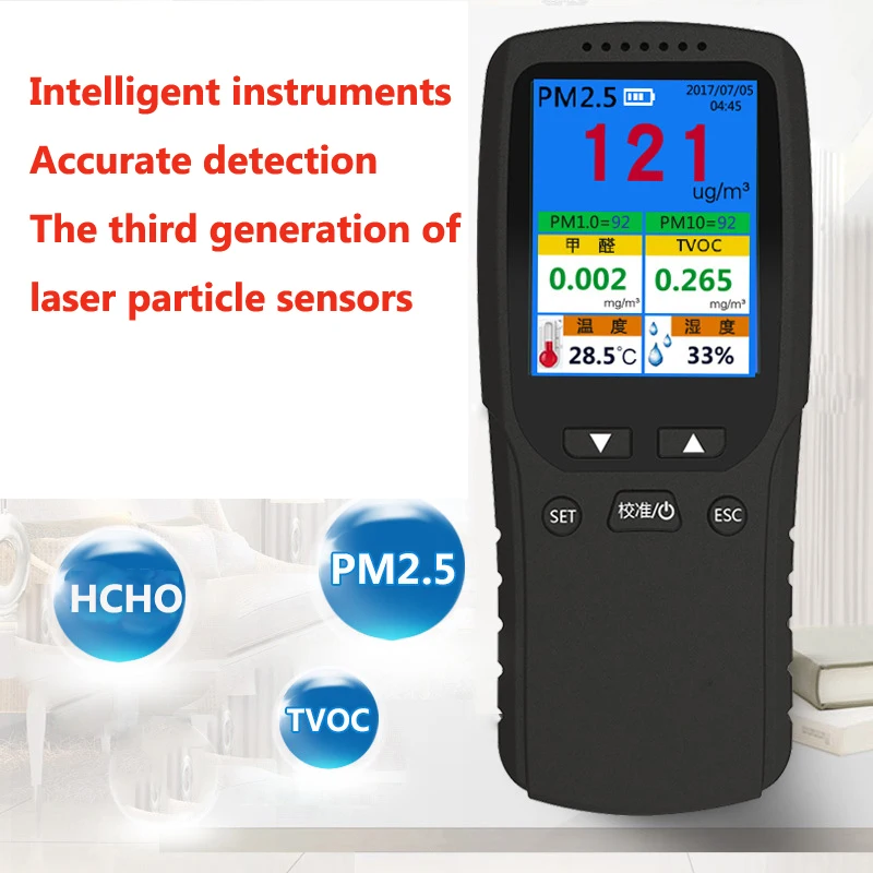 Детектор качества воздуха PM2.5 портативный воздушный мульти Газовый английское