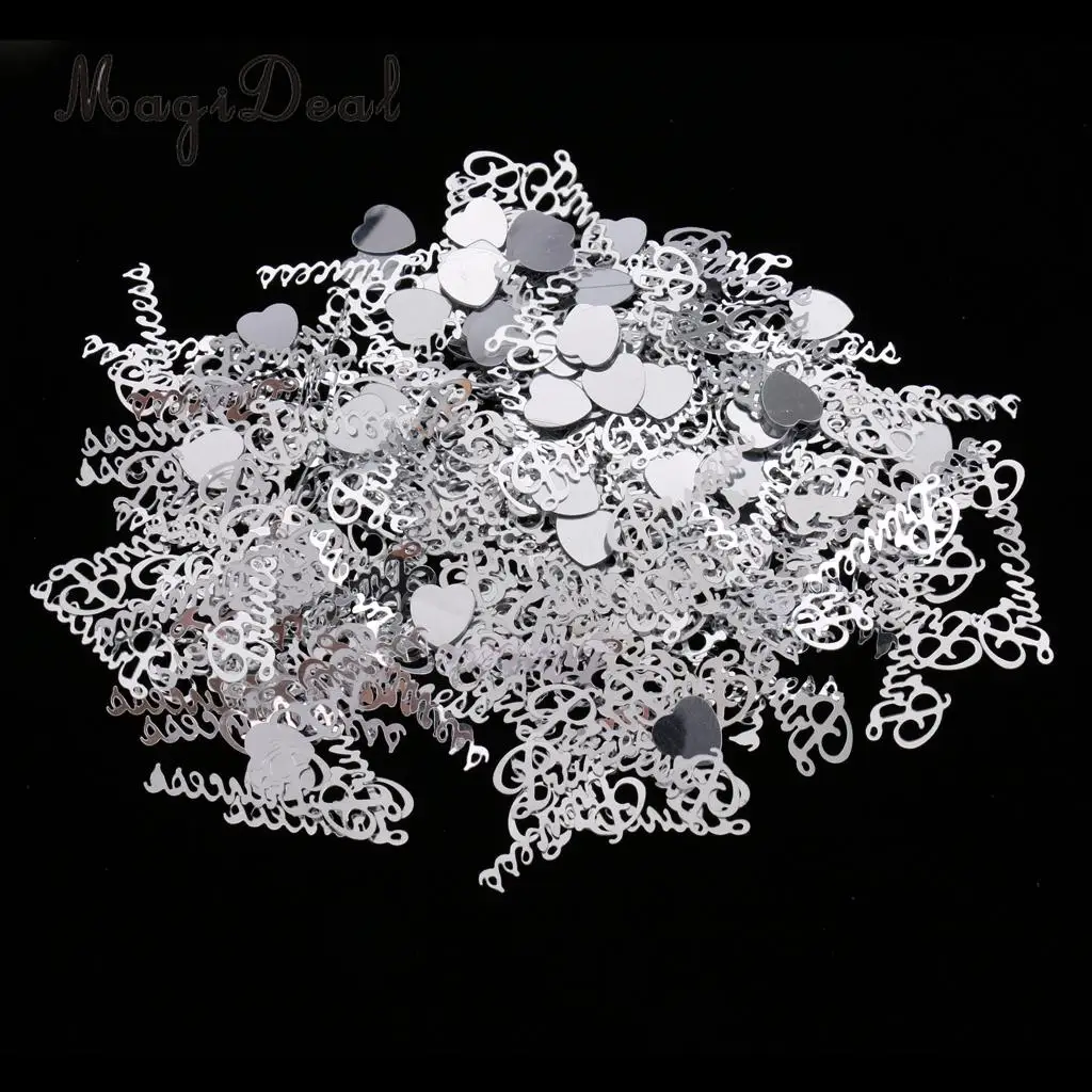 MagiDeal Lovely 1 Bag 15g Glitter PRINCESS Heart Confetti Foil Craft for Girls Birthday Hen Night Party Decor Gold/Silver/Purple