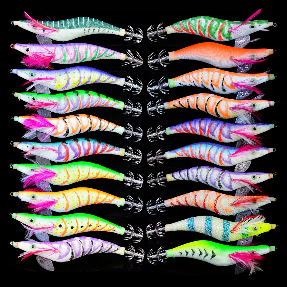 

8pc Fishing Lure PRO BEROS Brand Squid Jigs Exported to Usa Market Fishing Tackle 21 color Mix Size Fishing Bait 2.5/3# Hook