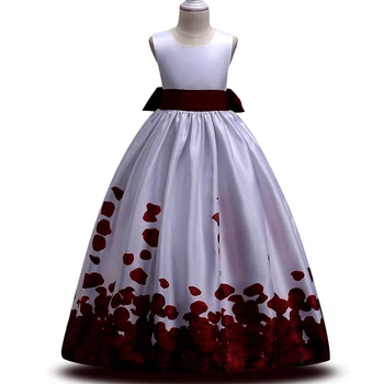

New Kids Girls Spring prelegant Wedding Flower Girl Dress Princess Party Pageant Formal long Dress Sleeveless Lace Tulle Dress