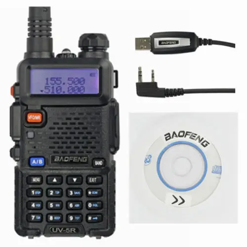 bilder für Baofeng UV-5R 136-174/400-520 MHz Walkie Talkie 5 Watt UHF/VHF Dual Band Tragbare Ham Radio uv5r mit Programmierkabel und CD bilder für Baofeng UV-5R 136-174/400-520 MHz Walkie Talkie 5 Watt UHF/VHF Dual Band Tragbare Ham Radio uv5r mit Programmierkabel und CD