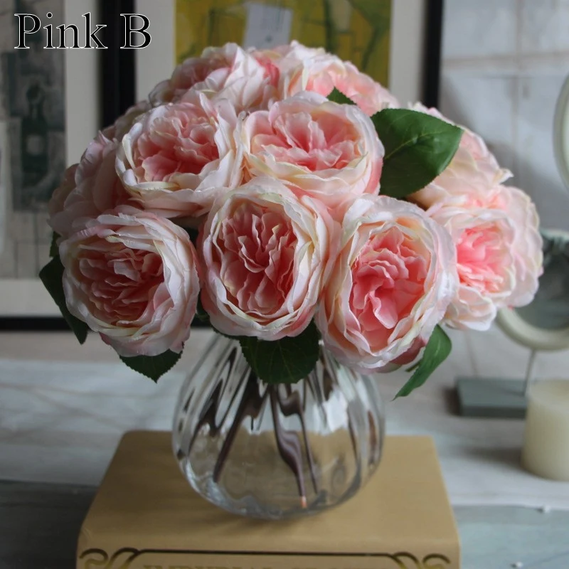 

3 heads/bouquet Mini silk peony Wedding Bride hand decoration flower fake rose table vase flower