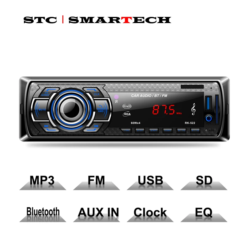 

STCSMARTECH 1 Din Car Radio Stereo Player Bluetooth Phone AUX-IN MP3 FM USB SD Music Player Remote Control
