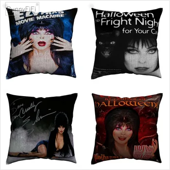 

Elvira Movie Halloween Macabre Decorative Linen Cushion Cover Pillow Case For Sofa 45x45cm Home Decor Throw Pillowcase Almofada