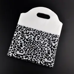 Кольцо 50 шт./лот 18x23 см черный леопард Пластик Сумки симпатичный бутик подарки ювелирные изделия упаковки Сумки Чехлы пользу Пластик