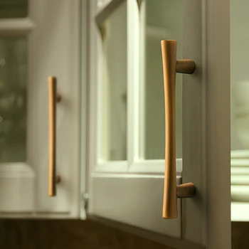 

Zinc Alloy Yellow bronze Cabinet Handles Kitchen Cupboard Door Pulls Drawer Knobs Fashion Furniture long Handle Hardware