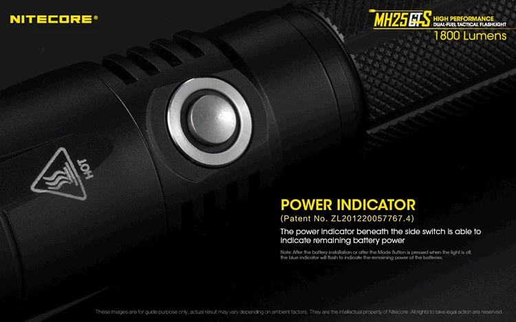 NITECORE MH25GTS фонарик с USB подзарядкой комплект CREE XHP35 HD Макс 1800 люмен бросок 304 м Спорт на открытом воздухе ручной фонарь