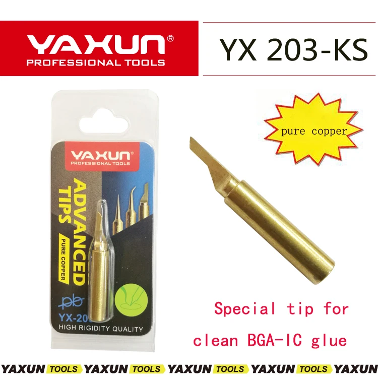 YAXUN YX203 KS Чистый медный наконечник для пайки в форме kinfe материнской платы iphone BGA IC