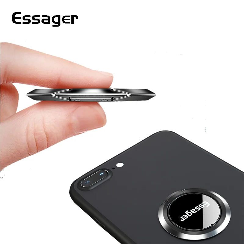 Essager Finger Ring Holder For iPhone XS Max XR Samsung Mobile Cell Phone Ring Stand For Smartphone Support Magnetic Car Holder