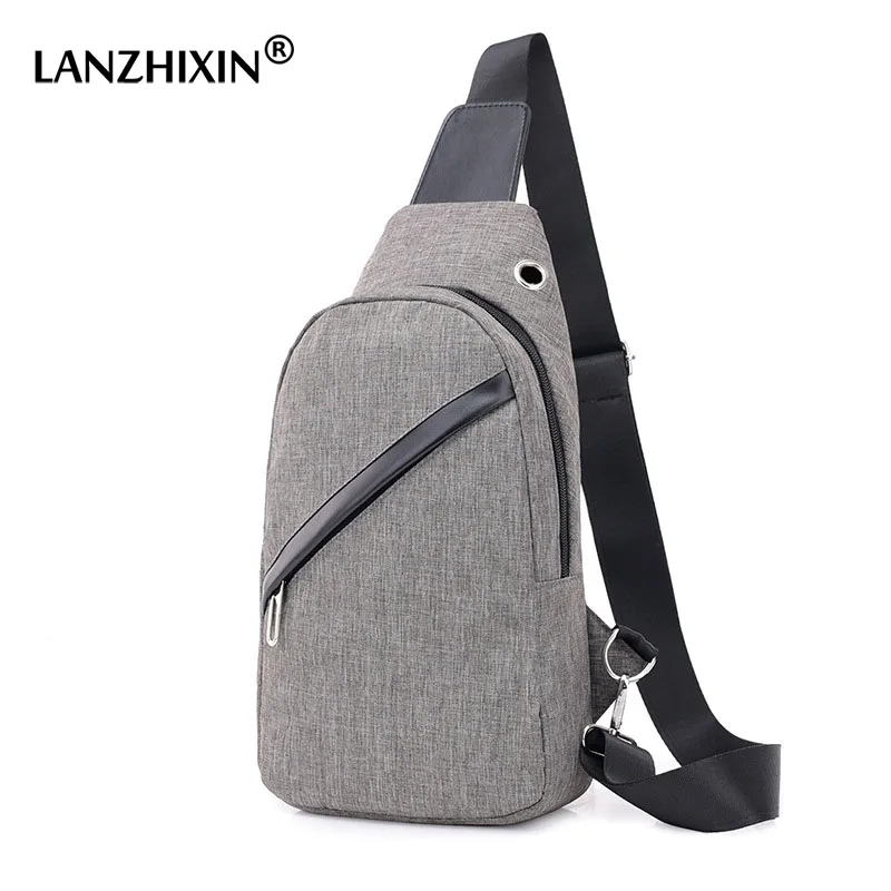 

LANZHIXIN Camouflage USB Chest Bag Men Anti-theft Travel Shoulder Messenger Crossbody Bags Brand Designer Small Men's Bag 2018