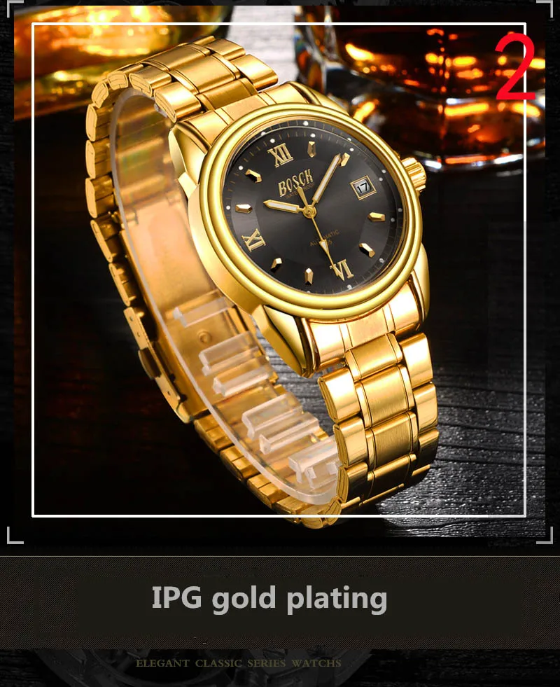 

wang's New mechanical watch waterproof luminous automatic men's watch steel double calendar fashion high-end men's watch10#