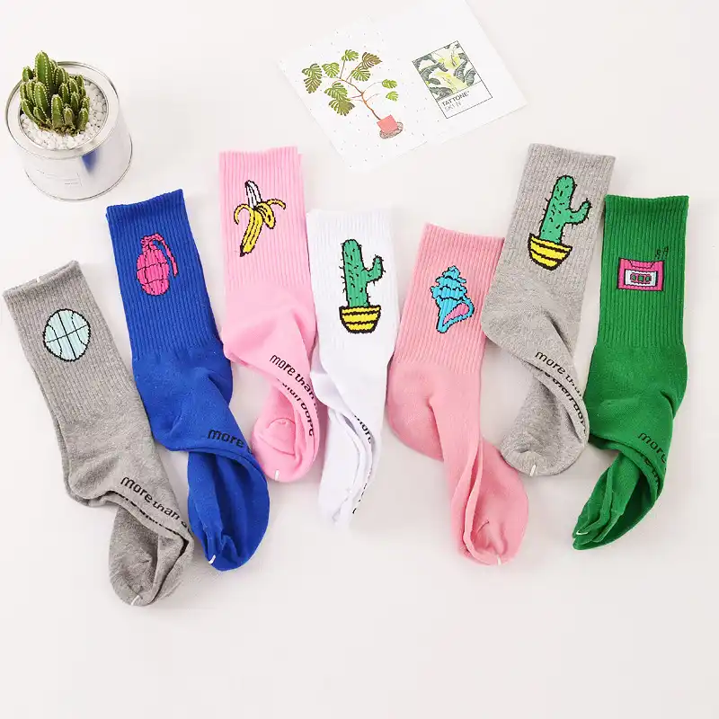 80/%Cotton Patterned Design Flame Bomb Baseball Harajuku Cool Socks HipHop CKL