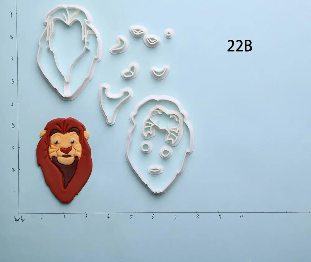 Популярная пленка Король Лев формочка для печенья набор на заказ 3D Печатный Simba помадка нож для кексов cortador de biscoito - Цвет: lion 2 inch