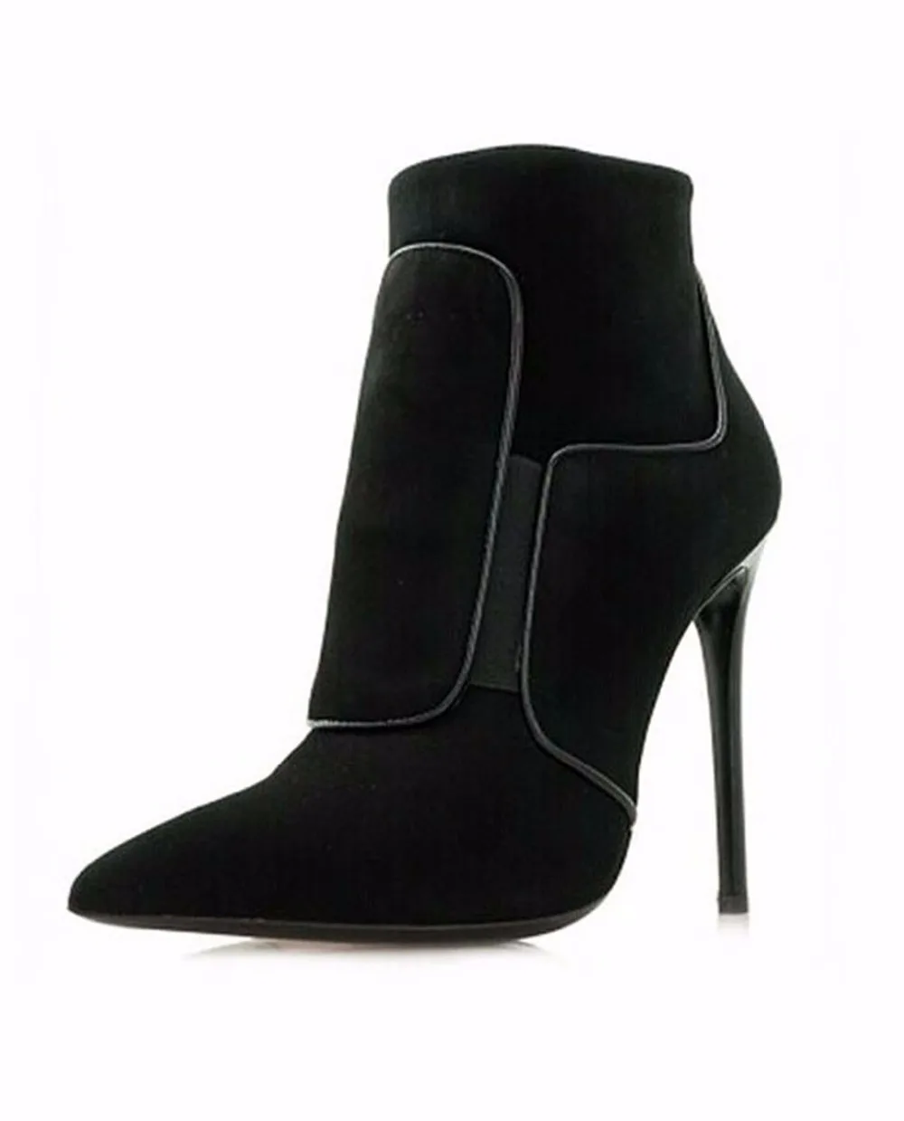 

Inisastyle 2018 pointed toe zip hook-loop suede leathe Women's Shoes stiletto high heels western customize boots big size15