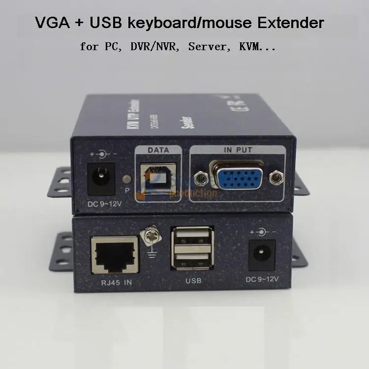 

KVM UTP Extender VGA + Wireless USB keyboard Mouse + Power ON/OFF 100 200 300 Meters by RJ45 CAT5/5e/6 Ajustable HD 1080P