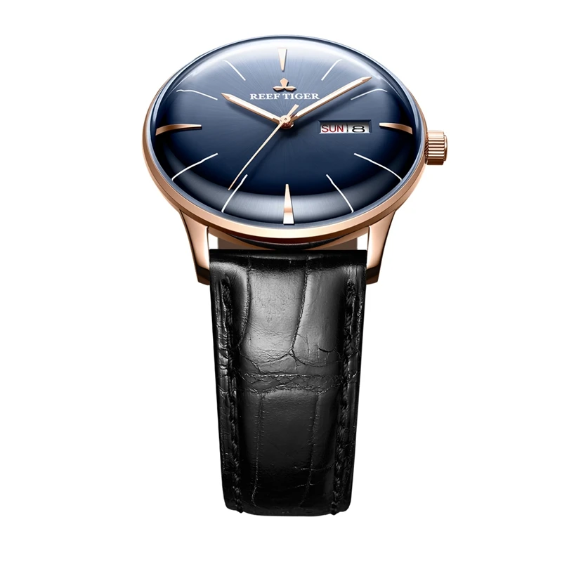  New Reef Tiger/RT Mens Dress Watches with Date Day Convex Lens Watches Analog Automatic Watches RGA