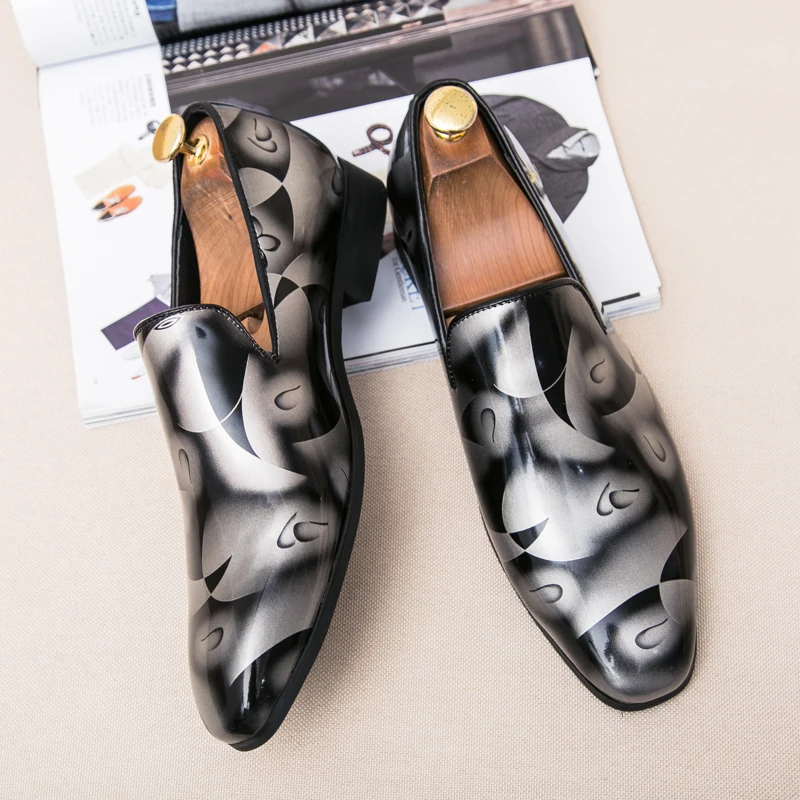 cool flowers print patent leather men shoes luxury italian brand camouflage male footwear mixcolors glossy oxford shoes for men (15)