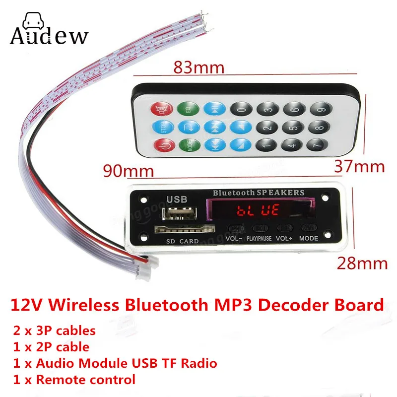 

M01BT69 12V Wireless bluetooth MP3 WMA Decoder Board Audio Module USB TF Radio For Car