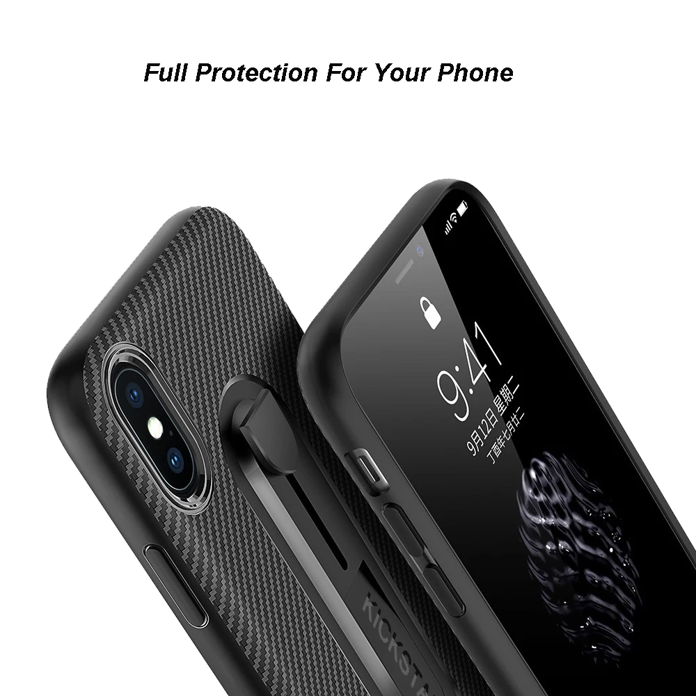 Luxury Carbon Fiber Ring Kickstand Phone Back Case For iPhone XS MAX XR X 8 7 6 6S Plus 5S SE Soft TPU Shockproof Stand Cover  (6)
