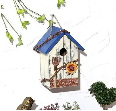 American country rural solid wood bird houses.. Decoration pendant