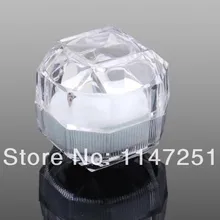 Лидер продаж! Белое прозрачное акриловое кольцо, коробка 38*38 мм, ювелирный кейс, коробка для ногтей высокого качества, 60 шт./партия