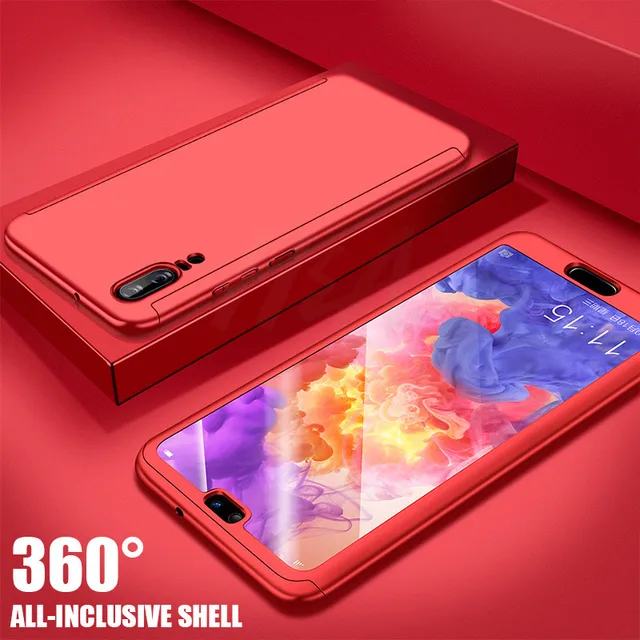 H&A 360 Degree Protection Full Cover Phone Case For Huawei P20 Lite P20 Pro Shockproof Cover For Huawei P20 Lite Case Glass