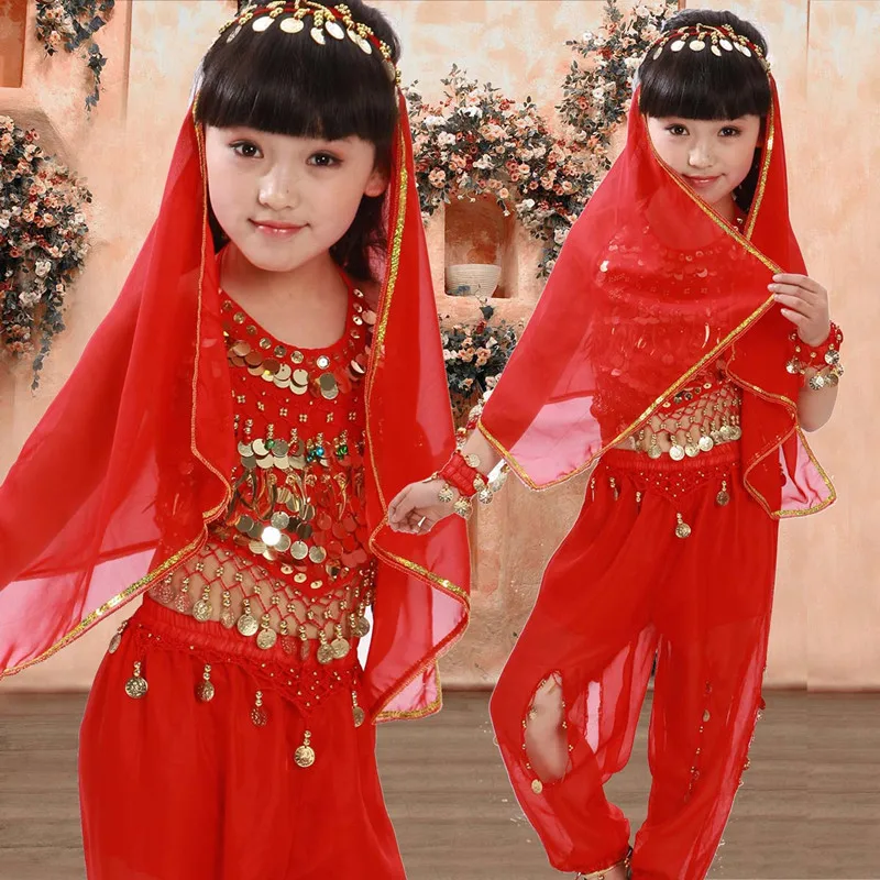 Костюм для танца живота девушек 2 4 шт.|indian bollywood|girls belly dance costumebelly costumes |