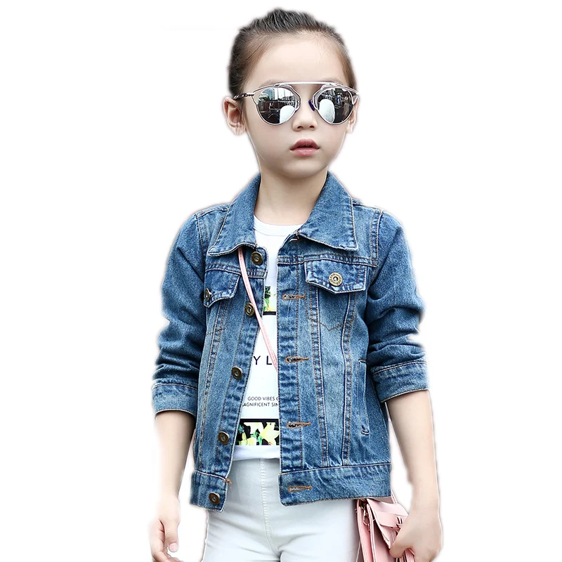 denim jacket girls 2018 new fashion spring toddler girl coats solid