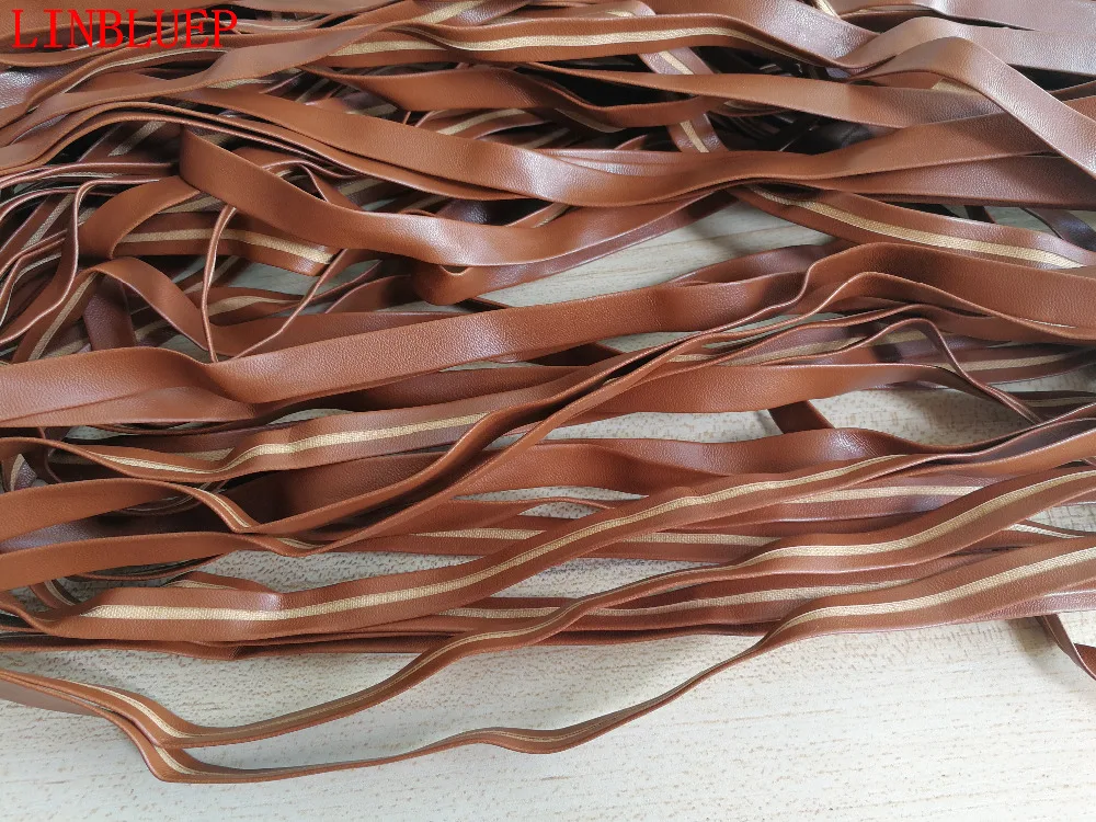 5Yards Light Coffee FAUX LEATHER BIAS BINDING TAPE Width 10mm Free Ship