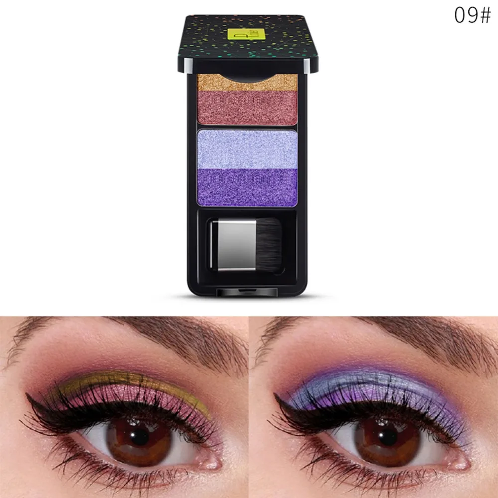 

4 Colors Glitter Eyeshadow Makeup Palette Waterproof Shimmer Pigments Lasting Women Eyes Make Up Cosmetics
