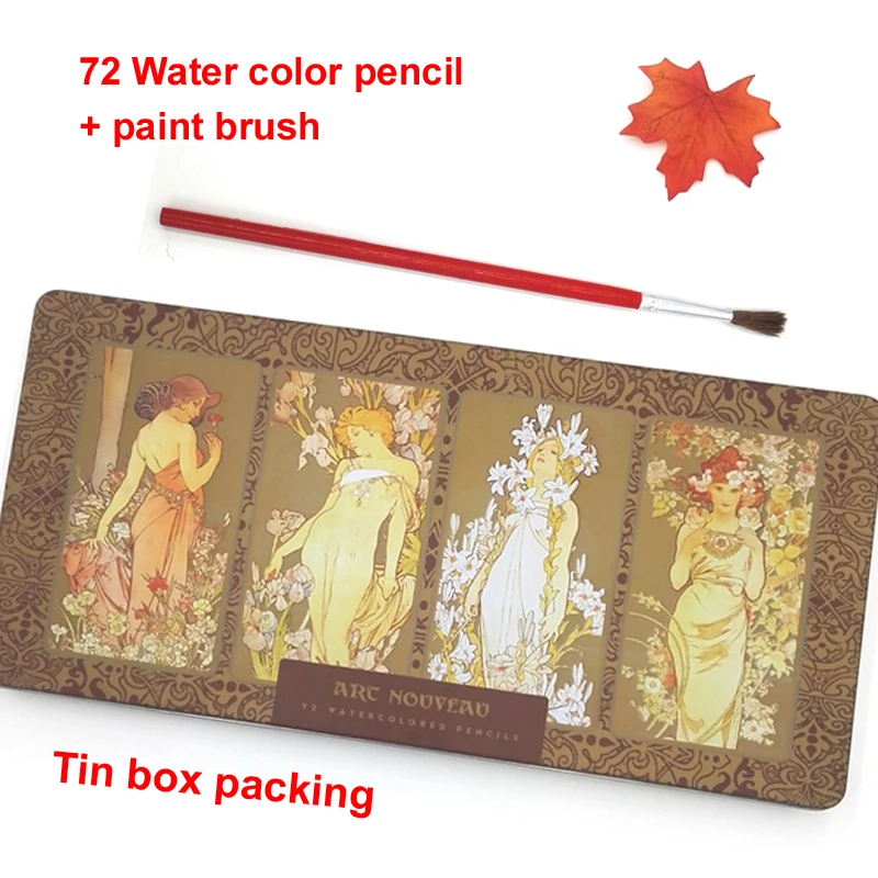

Drawing Set. 72 Colored Pencils Water Color Pencils painting for student gift tin box packing