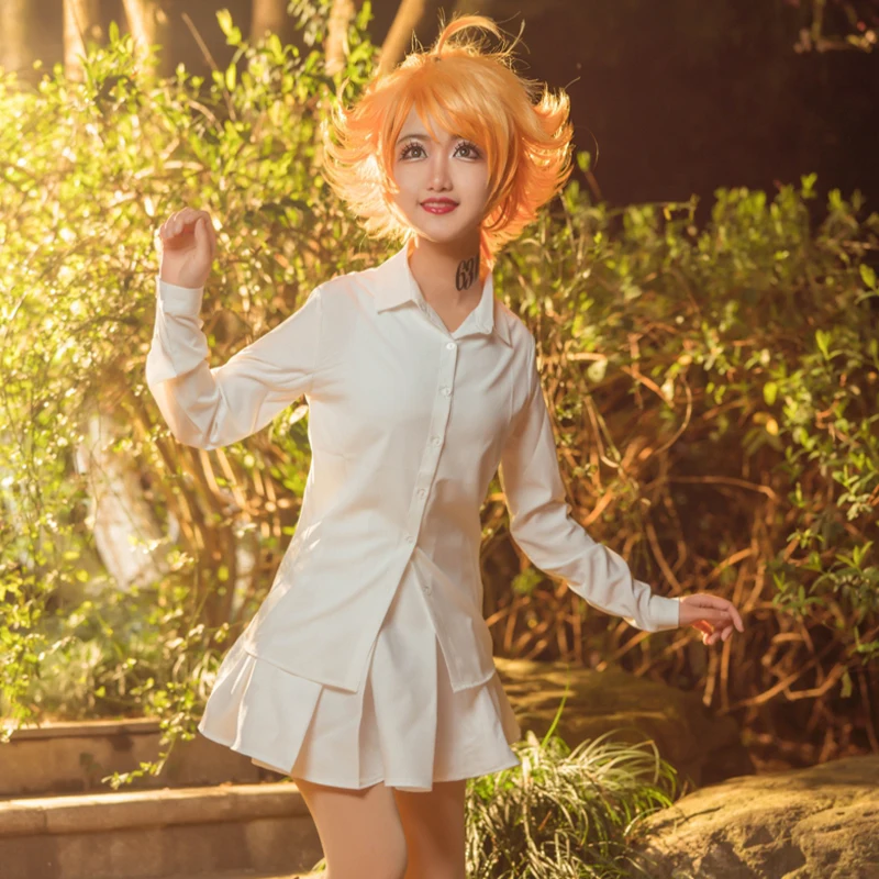 ROLECOS-White-Pleated-Shirts-Yakusoku-no-Neverland-Cosplay-Costume-Emma-Costume-Anime-The-Promised-Neverland-Cosplay