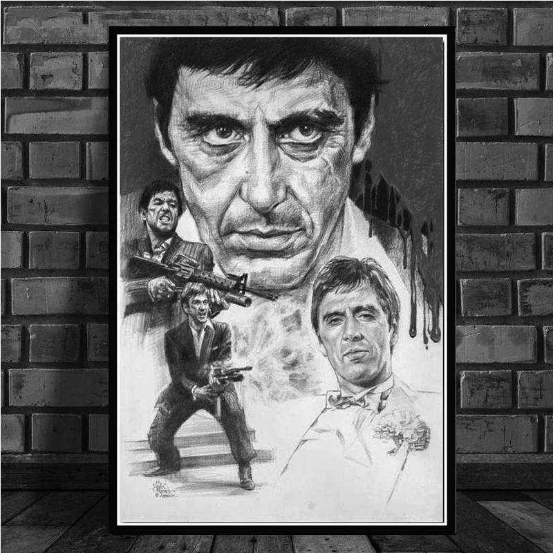 AL PACINO SCARFACE Гангстерский фильм художественный постер Картина Настенная картина для домашнего декора плакаты и принты - Цвет: 0014