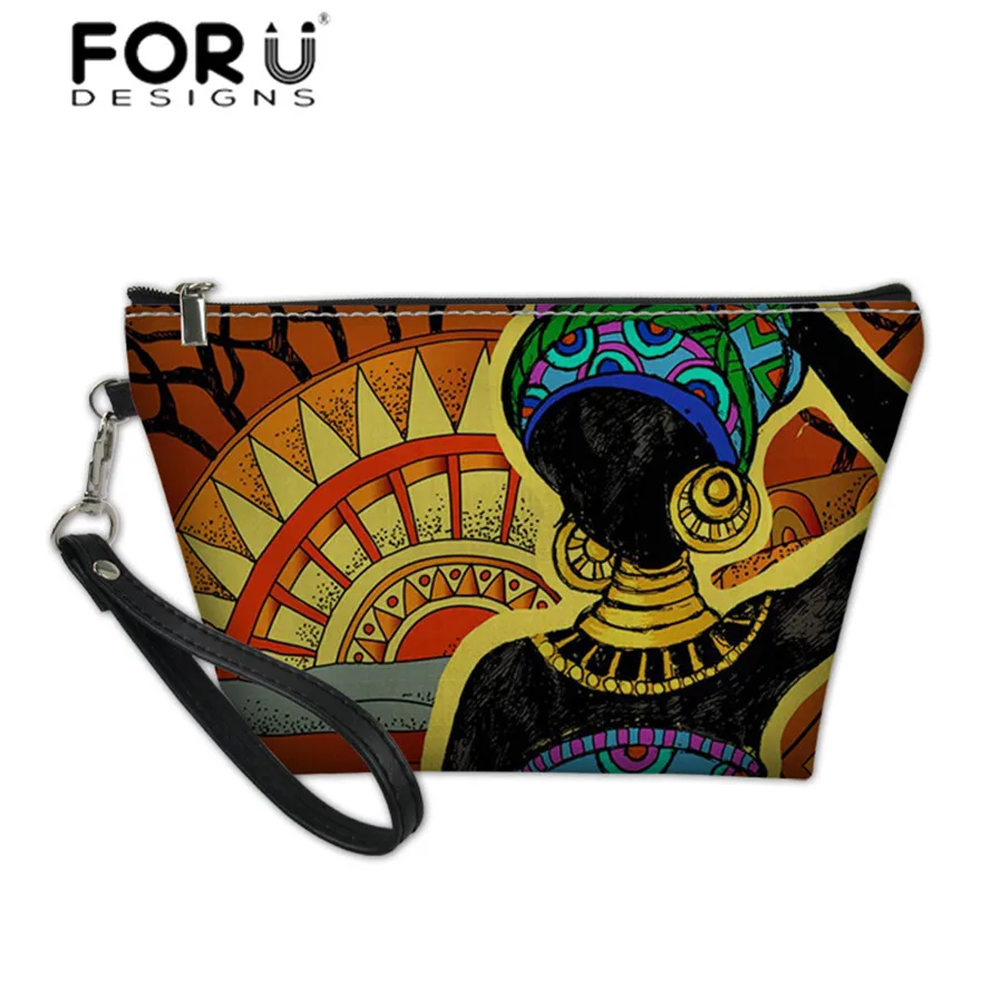 African Animals Dark Pattern Canvas Coin Purse Retro Money Bag With Zip