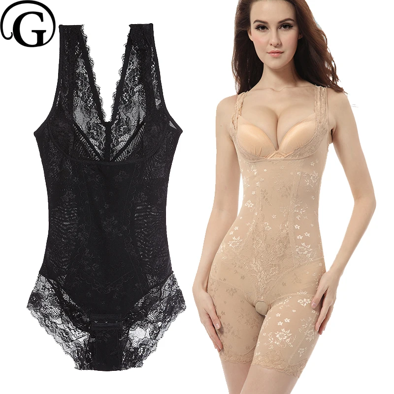 

PRAYGER Lace sexy women slimming full body shapers bra lift tummy bodysuits full body seamless control big belly shapewear