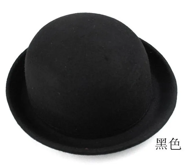 Весенняя и летняя шляпа для леди, милая маленькая купольная женская шляпа с шерстяным подолом, винтажная Кепка, джазовая шляпа - Цвет: black