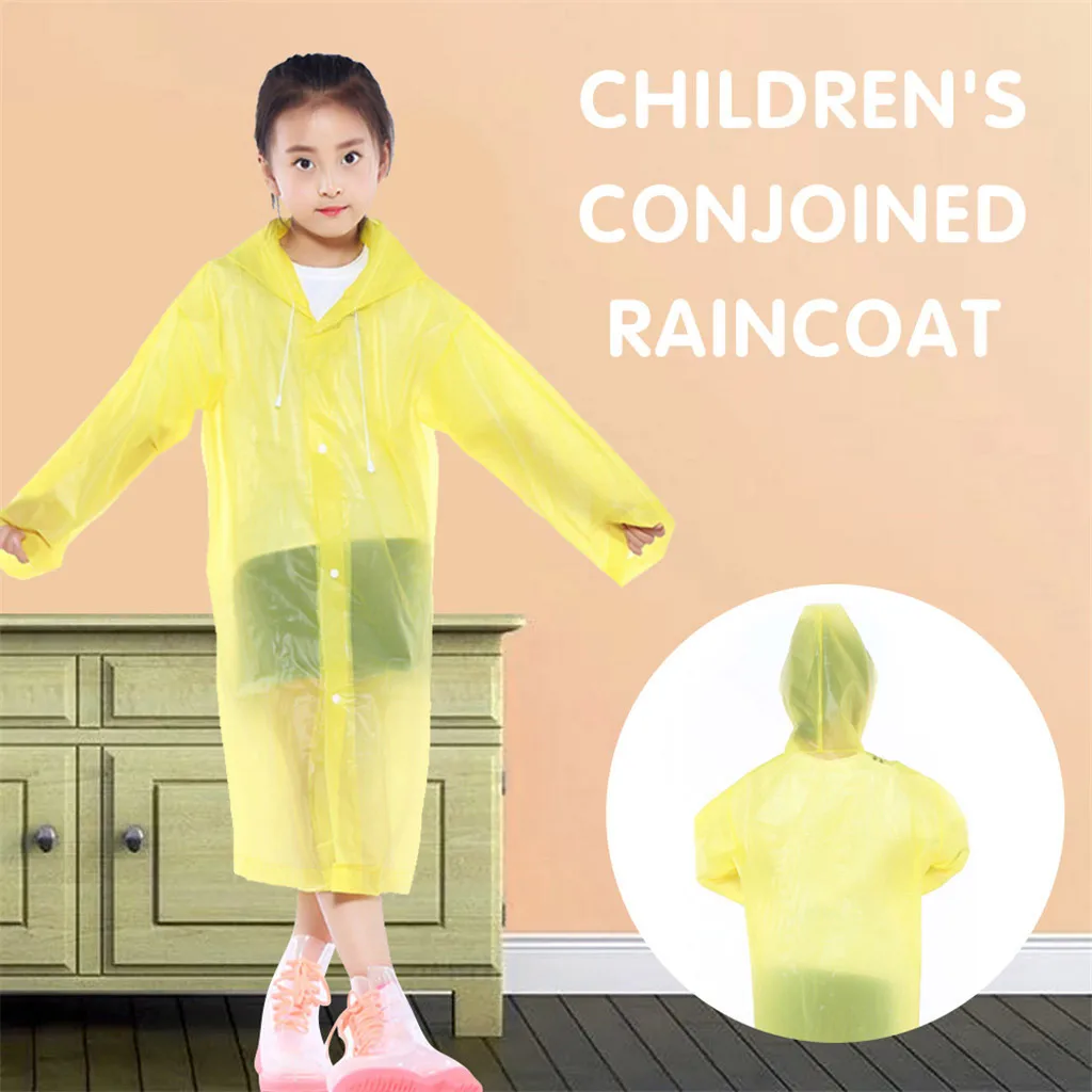 Kids Unisex Waterproof Hooded Rain Suit Poncho Childrens Raincoat Jacket Cover