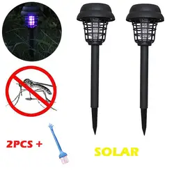 2 шт. противомоскитная лампа-убийца на солнечных батареях уличные наземные светодиодные лампы москитные вредители ловушка для насекомых