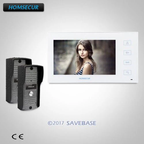 

HOMSECUR 7" Video Door Entry Phone Call System+White Monitor for Apartment 2C1M