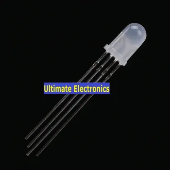 

500pcs 5mm round head mist RGB red blue green four feet full color common cathode/anode F5 LED fog dissfused round top