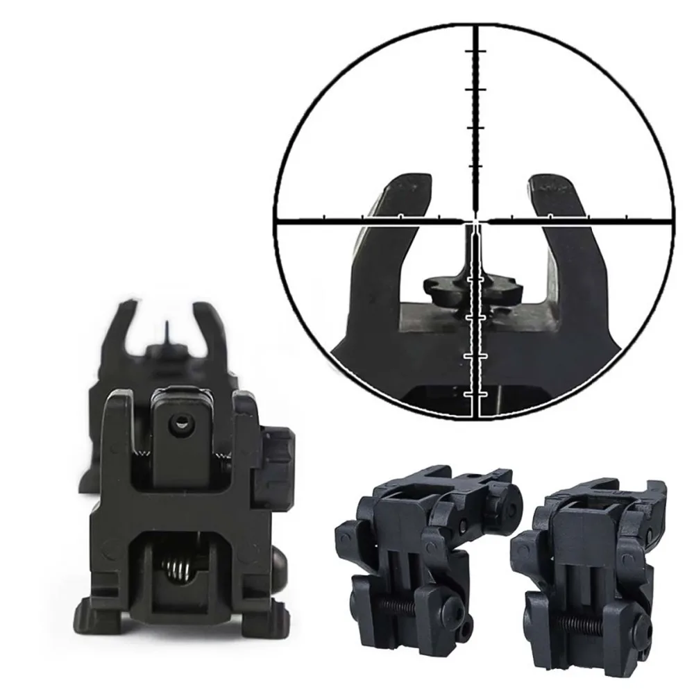 

New Folding Tactical Flip up Sight Rear Front Sight Mount Transition Backup Iron Sight Rapid Rifle RTS Sight Hot Rear Backup