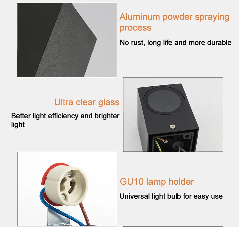 Online IP65 Wasserdicht indoor outdoor Led wand lichter up down LED GU10 Led Wand Lampe Oberfläche Montiert Cube Garten Veranda Licht ZBW0004