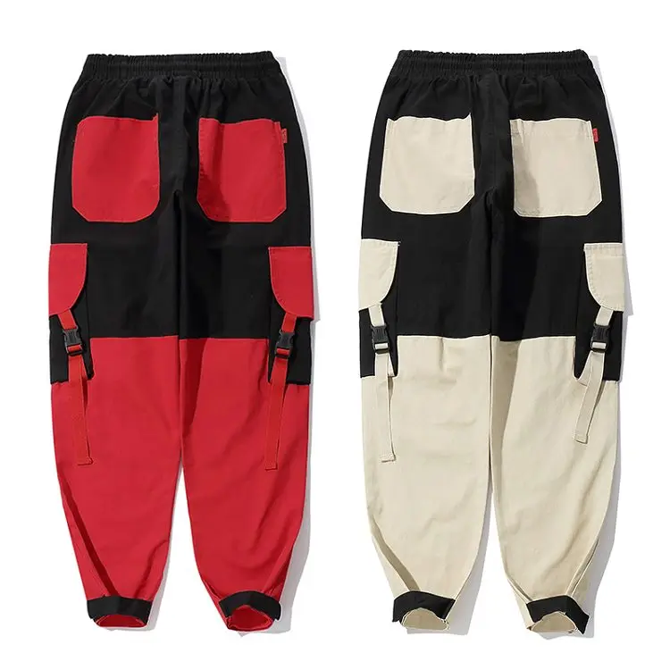 Новые лоскутные брюки карго дамские шаровары для мужчин 2019 хип хоп карманы повседневное брюки для бега шнурок талии s Harajuku повседневные