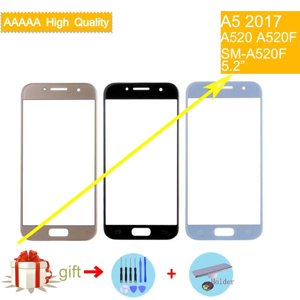 

TouchScreen For Samsung Galaxy A5 2017 A520 A520M SM-A520F A520F Touch Screen Front Panel Glass Lens Front Outer LCD Glass