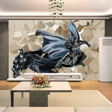 Пользовательские Papel де Parede Infantil, Бэтмен сломать стены для мальчиков и девочек спальня детская комната фоне стены обои