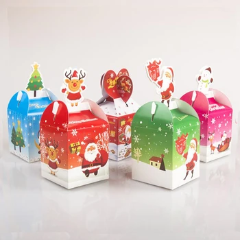 

20 Pcs/lot Christmas Series Printing Paper Box Christmas Eve Gift Packaging Box Christmas Decoration Candy Box
