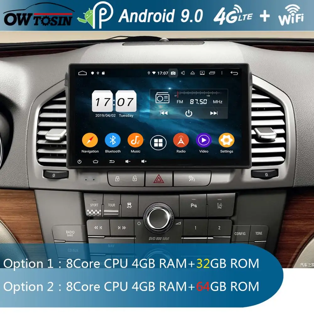 10," 8 Core 4G+ 64G Android 9,0 Автомобильный DVD плеер для Opel Vauxhall Opel Insignia 2008 2009 2010 2011 2012 2013 gps Navi Радио попугай BT