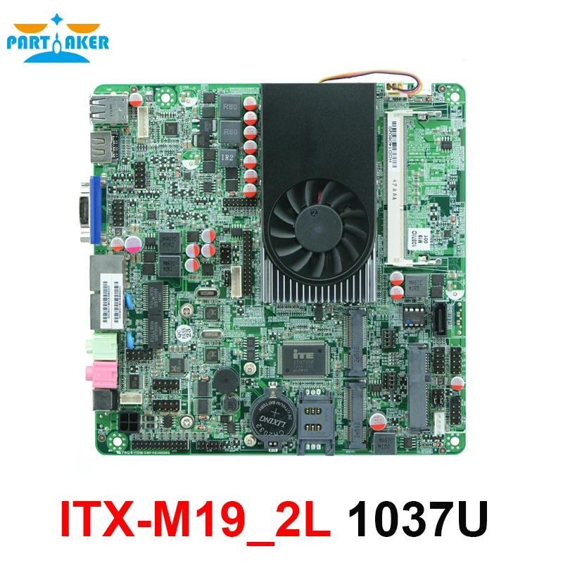 

Mini ITX Motherboard with LVDS/VGA/8*USB/6*COM ,1037u all in one mainboards ITX-M19-2L dual ethernet