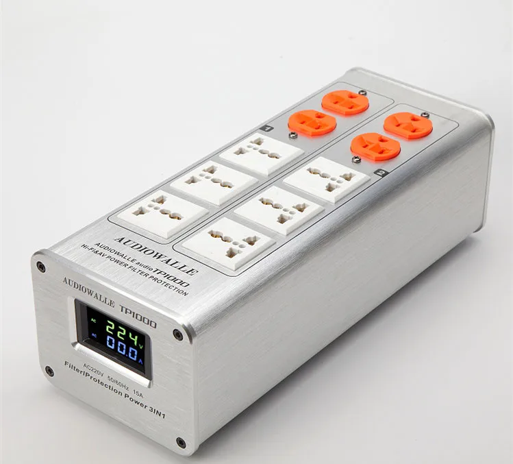 Мощность фильтр лихорадка аудио Мощность очиститель молниезащиты с светодиодный дисплей напряжения 110 V-240 V